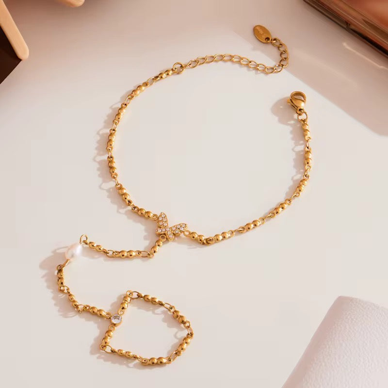 Butterfly Finger chain Bracelet