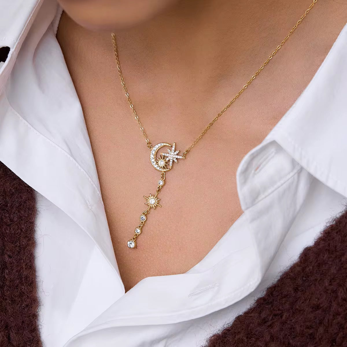 Moon Star Fall Necklace