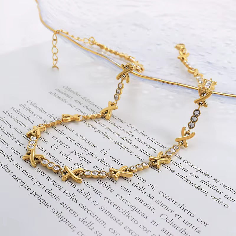 X Tennis Necklace