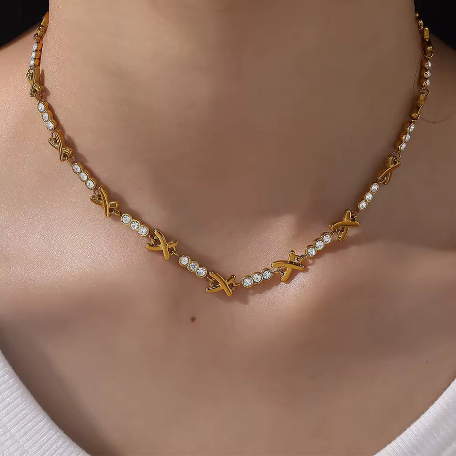 X Tennis Necklace