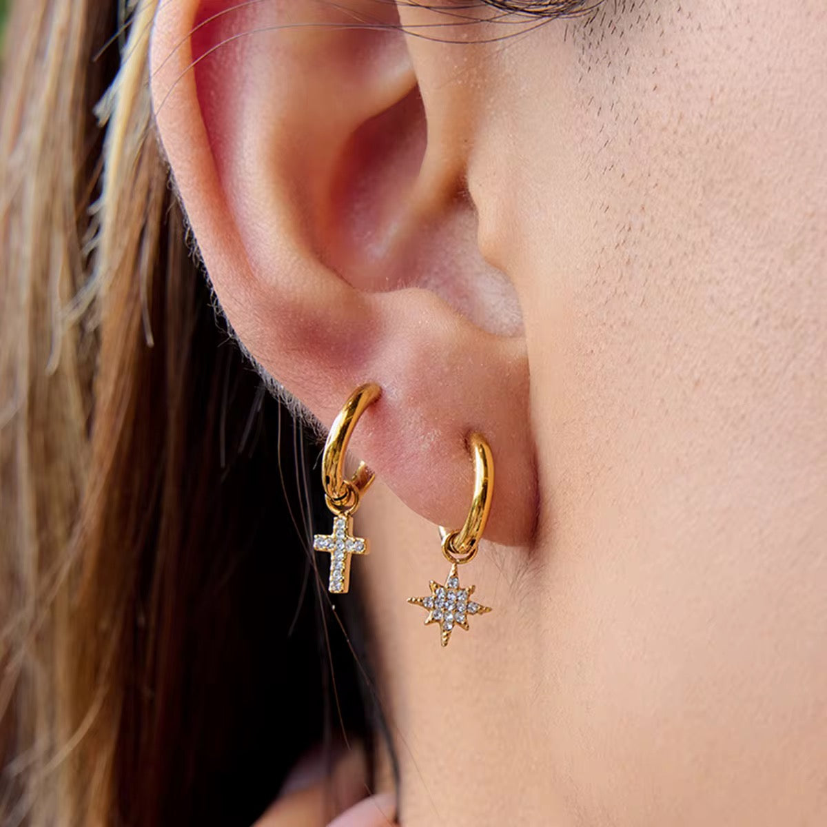Tiny Star Hoop