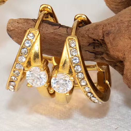 Clear Huggie Earrings