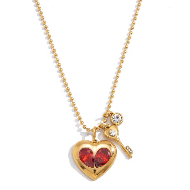 Golden key Heart Necklace