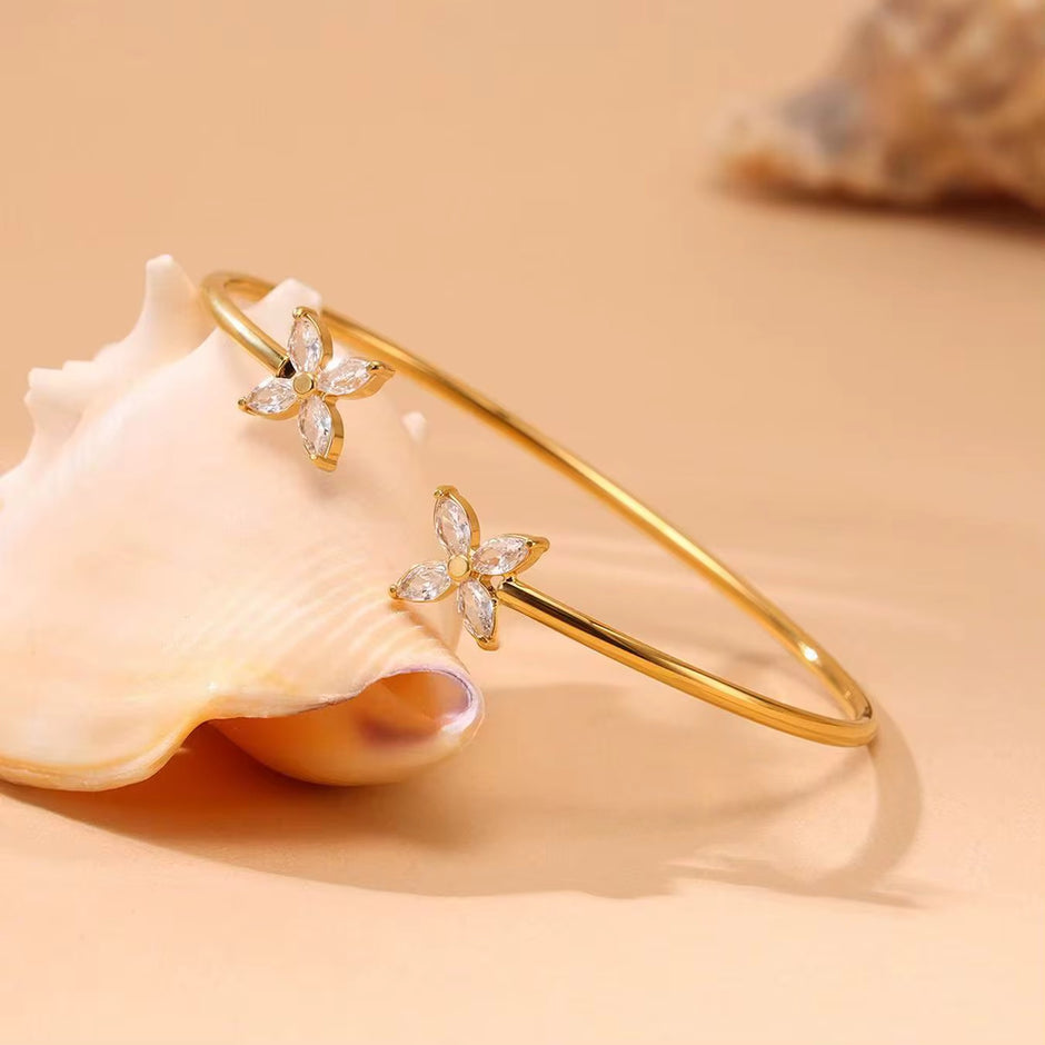 Flower Cuff Bangle