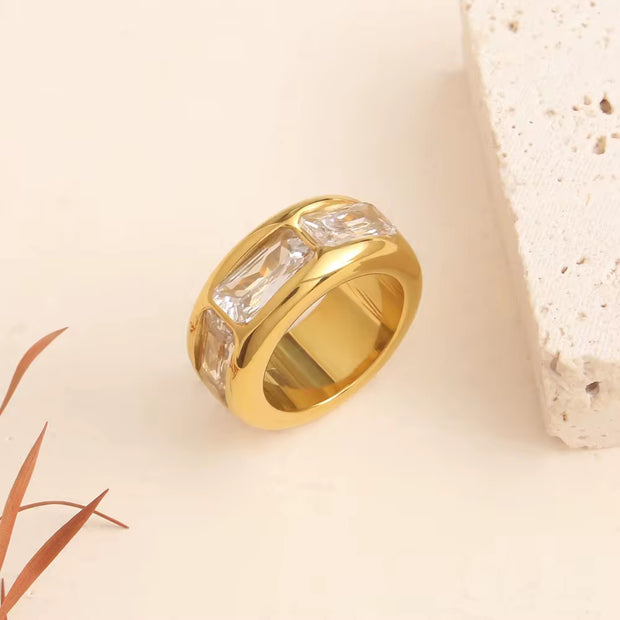 White Square cut Ring