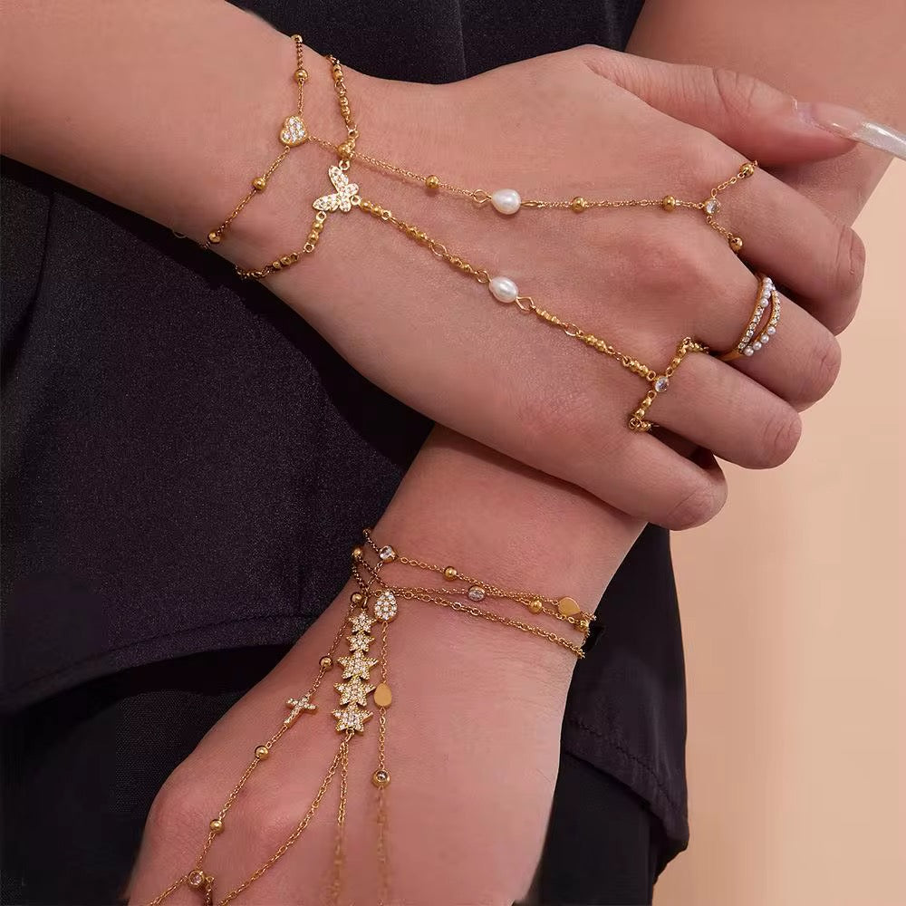 Butterfly Finger chain Bracelet