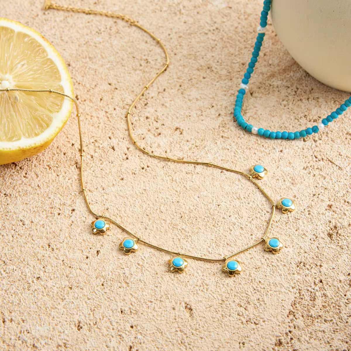 Blue Flower Necklace