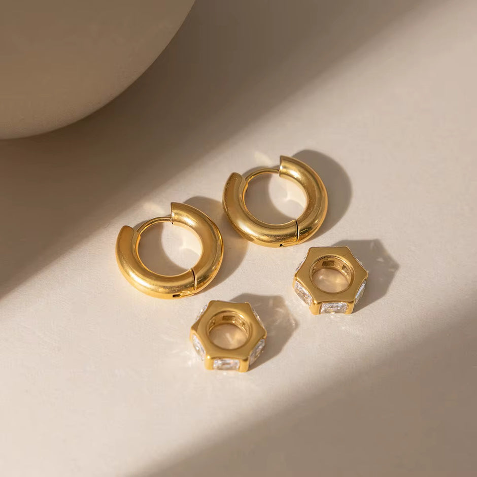 Crystal Drop Hoops