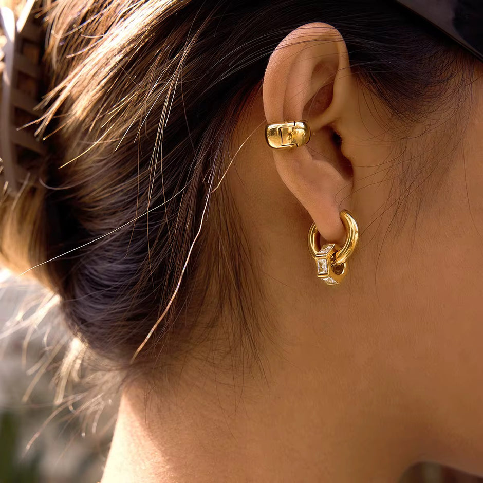 Crystal Drop Hoops