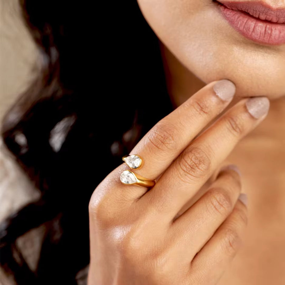 Double Water drop Ring