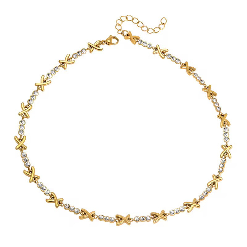X Tennis Necklace