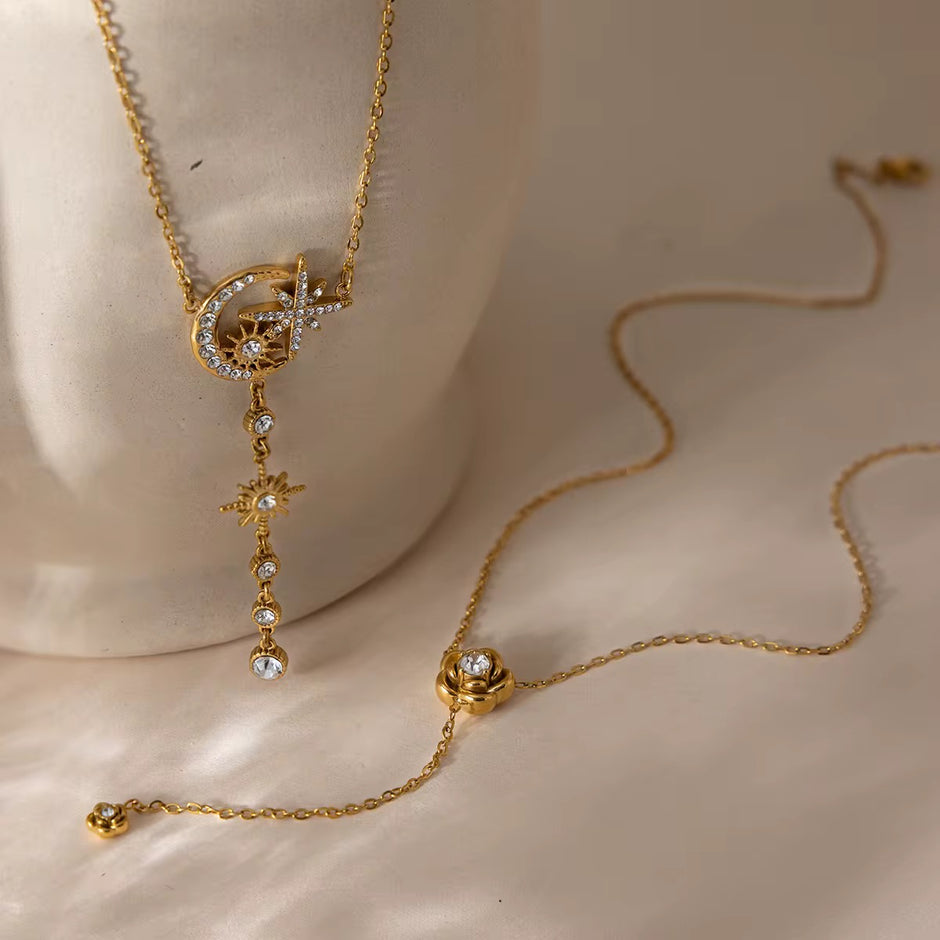 Moon Star Fall Necklace