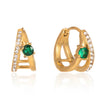 Green Huggie Earrings
