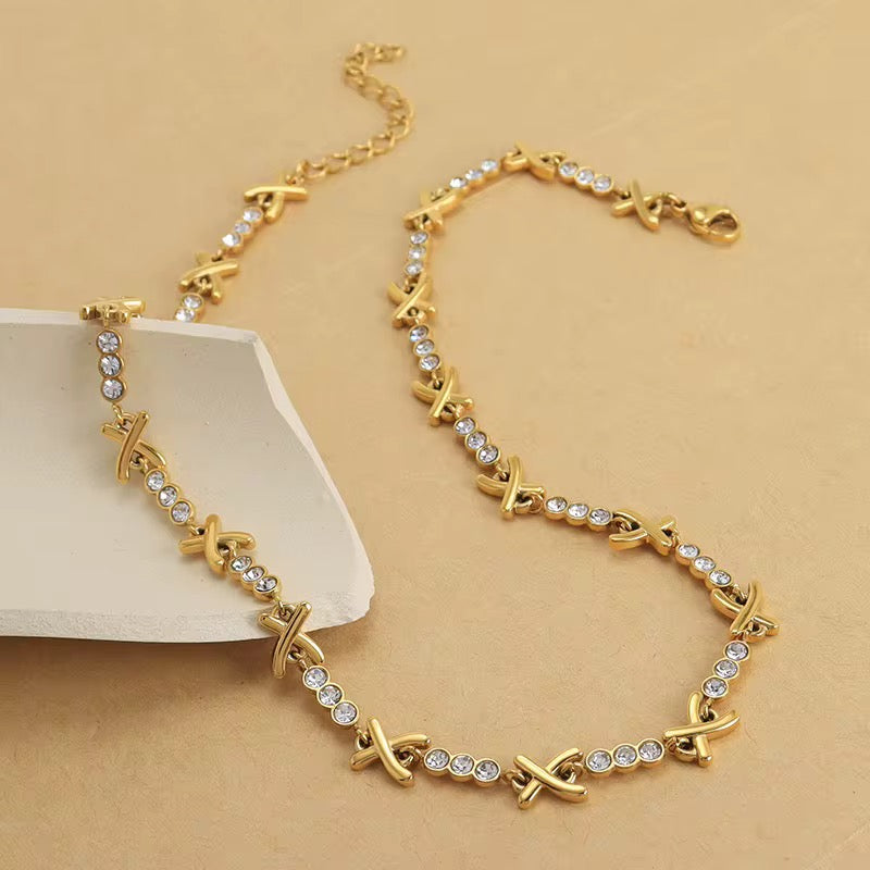 X Tennis Necklace