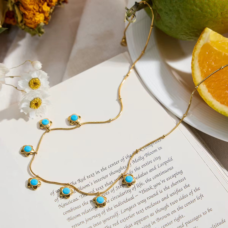 Blue Flower Necklace