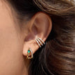 Green Huggie Earrings