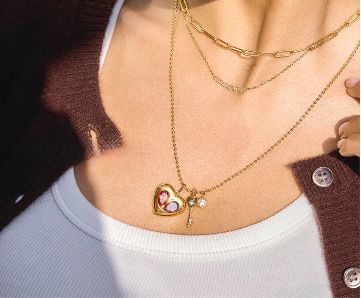 Golden key Heart Necklace