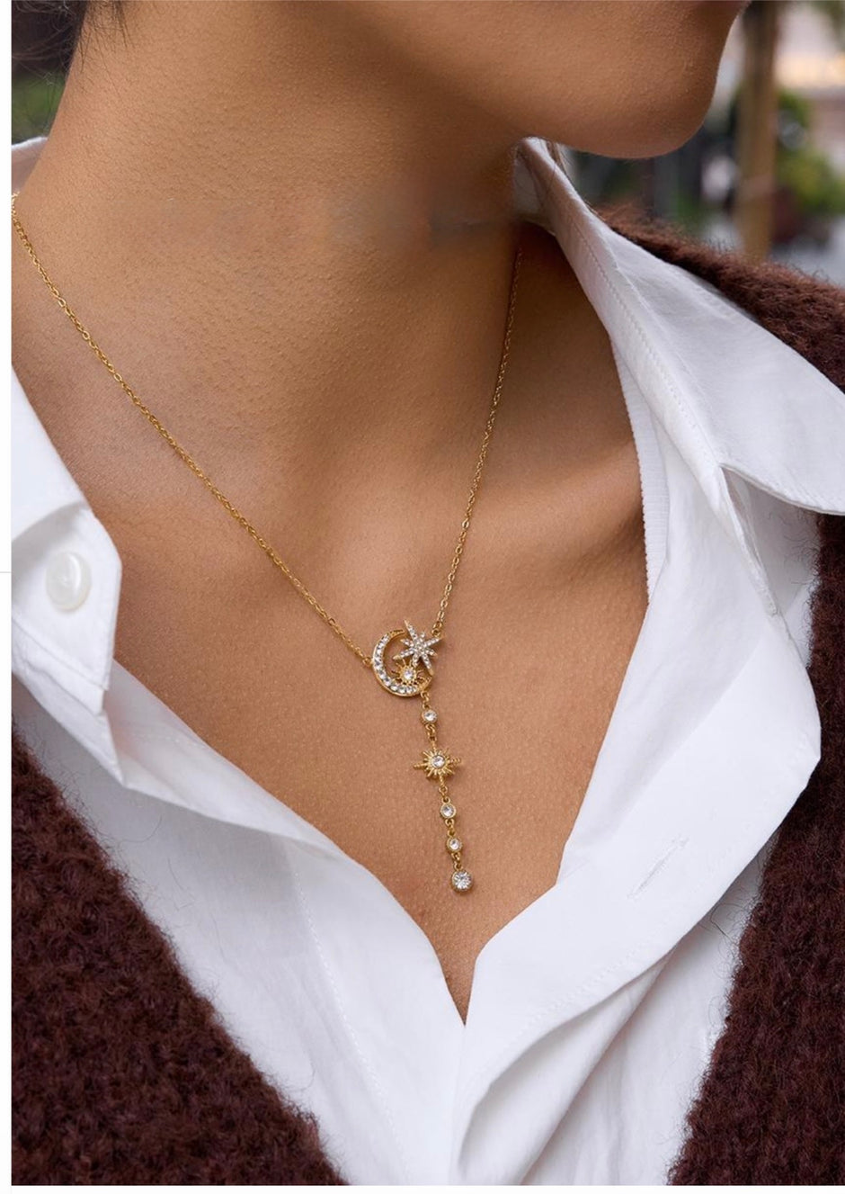 Moon Star Fall Necklace