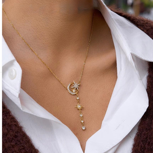 Moon Star Fall Necklace