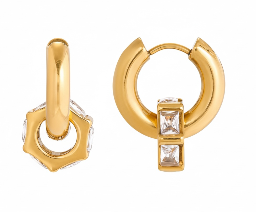 Crystal Drop Hoops
