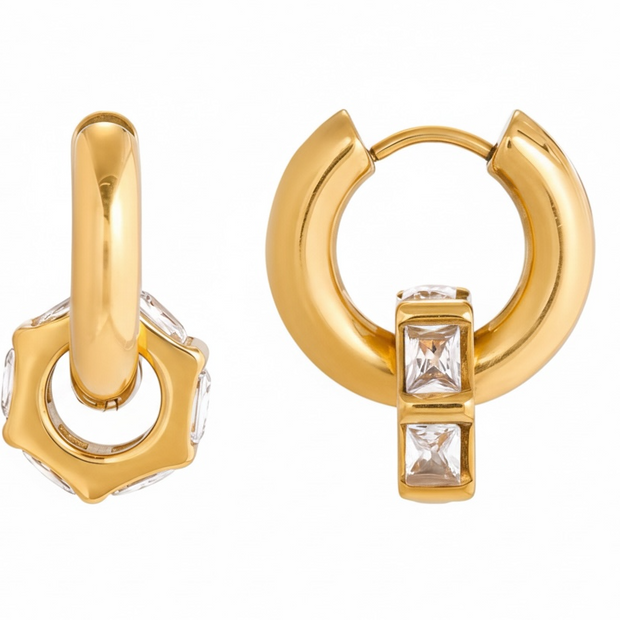 Crystal Drop Hoops