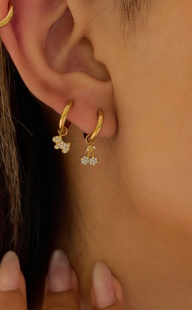 Cherry Tiny Hoops