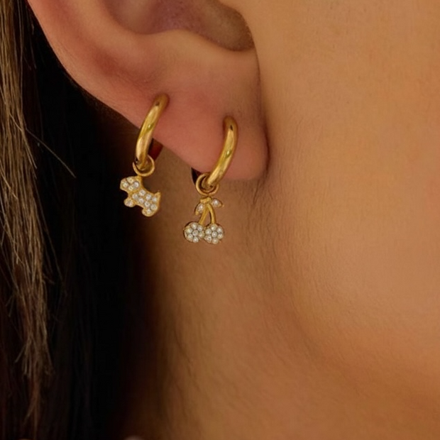 Cherry Tiny Hoops