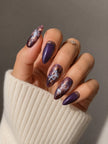 Marble Purple Press On Nails