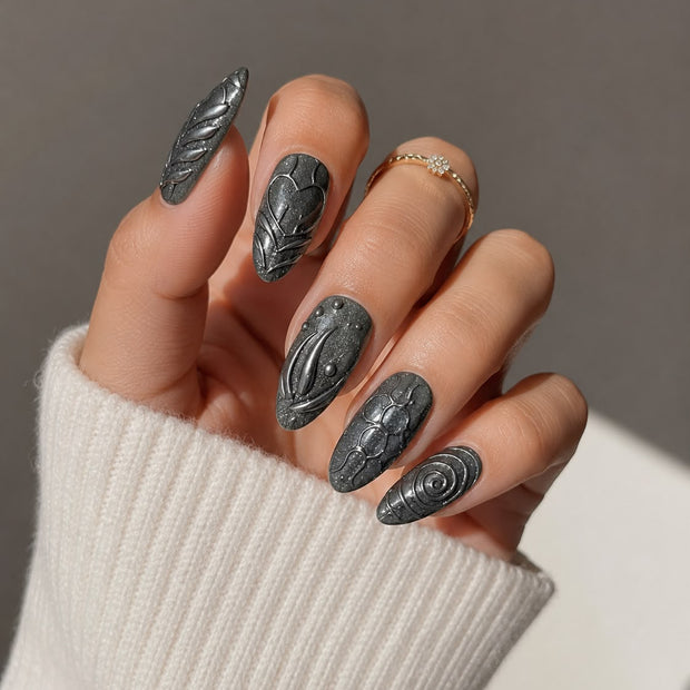 Grey with Silver Design