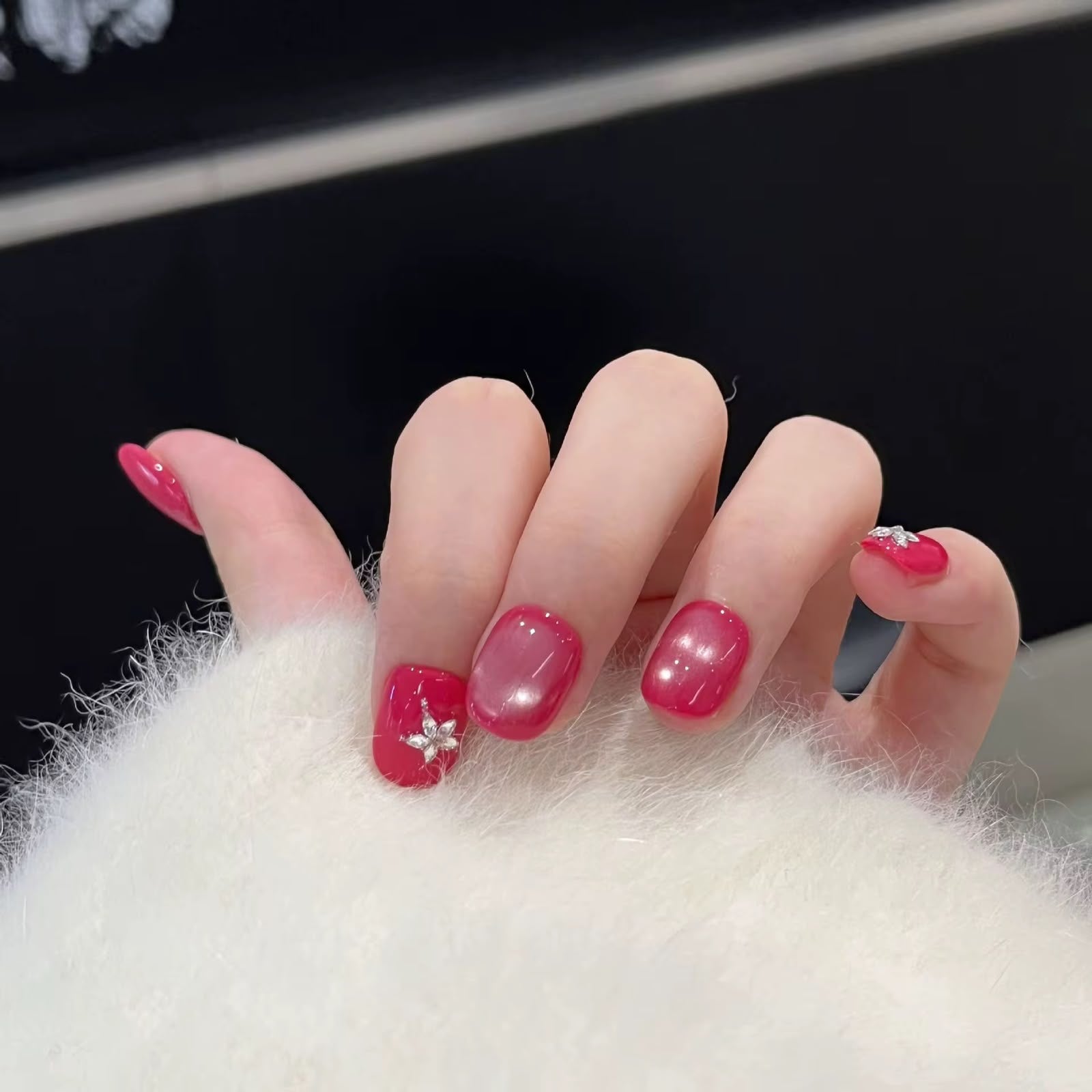 Pink Cat eye with stones
